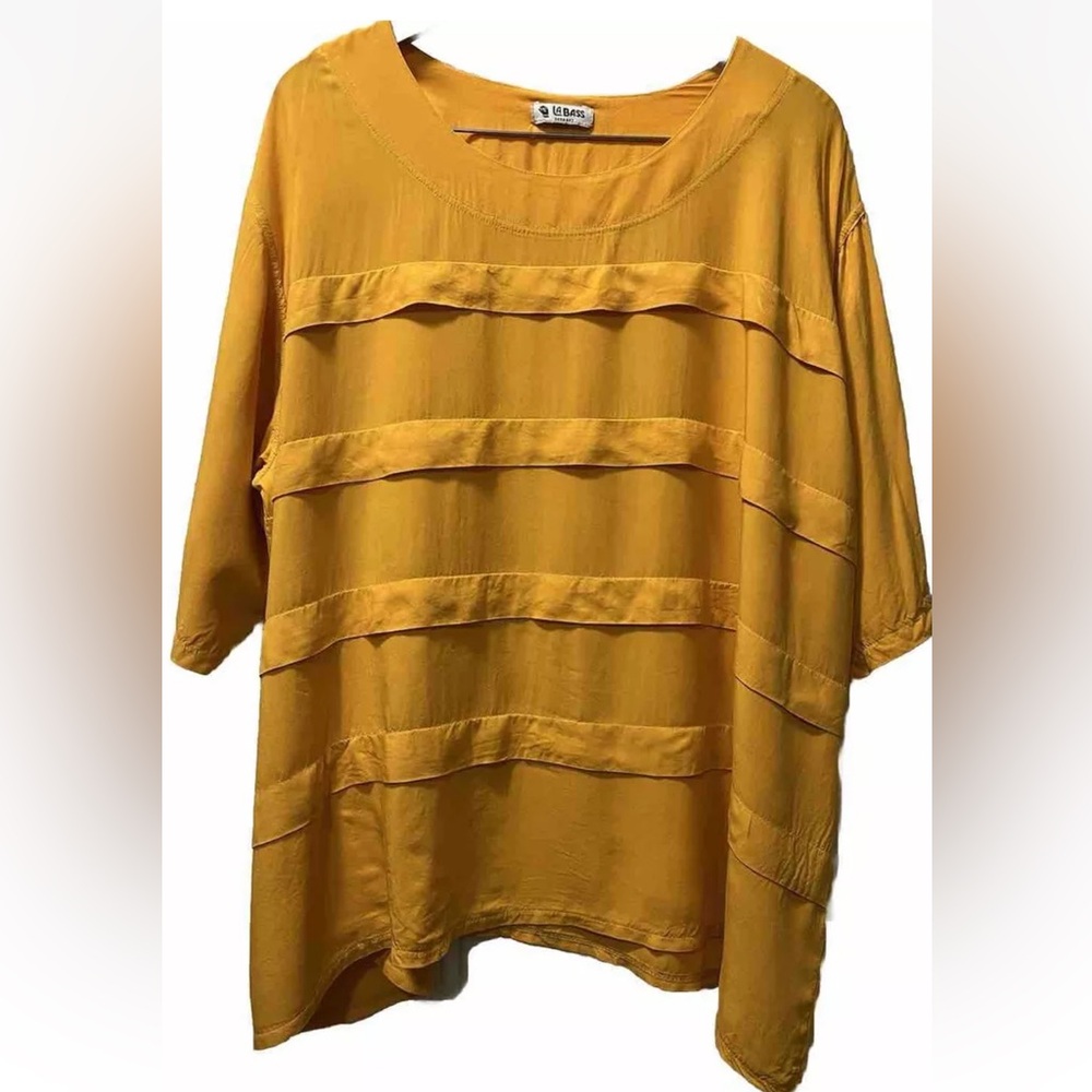 LA BASS Art To Wear Orange Lagenlook Tunic Plus Size B58